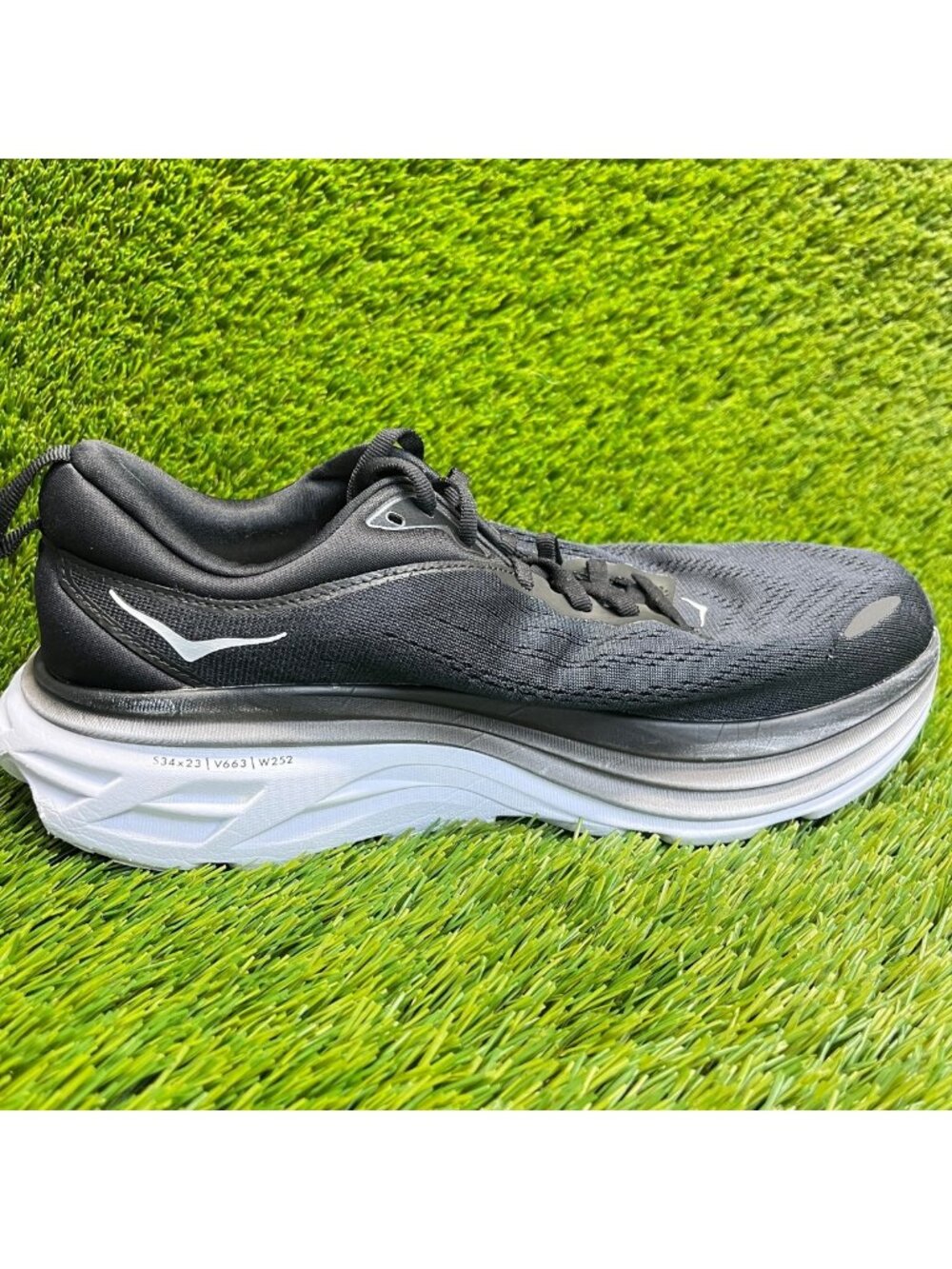 Hoka One One Bondi 8 Womens Size 10D Black White Athletic Running Shoes Sneakers - Picture 8 of 12